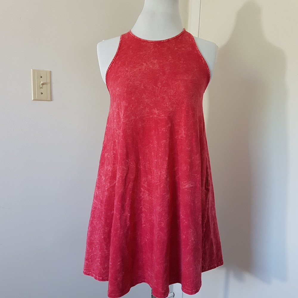 NEW Lulu's Washed Red Flare Americana Dress